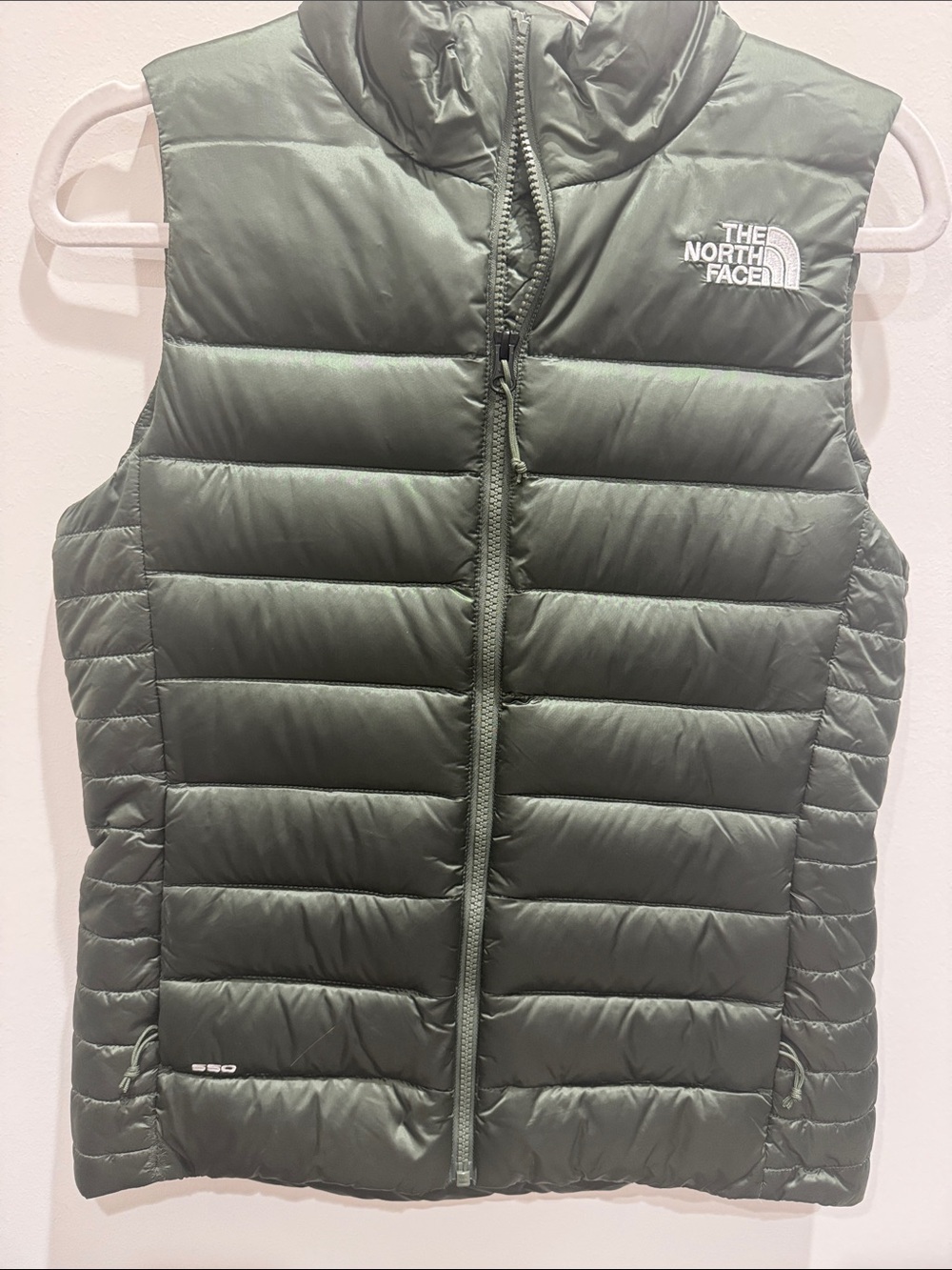 The North Face 550 Olive Green Quilted Puffer Vest